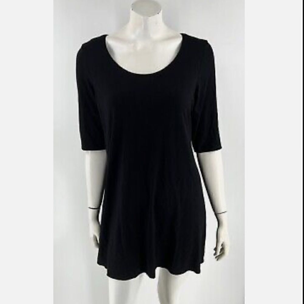 Eileen Fisher NWOT Stretch Jersey Knit Jewel Neck Dress. Size XS